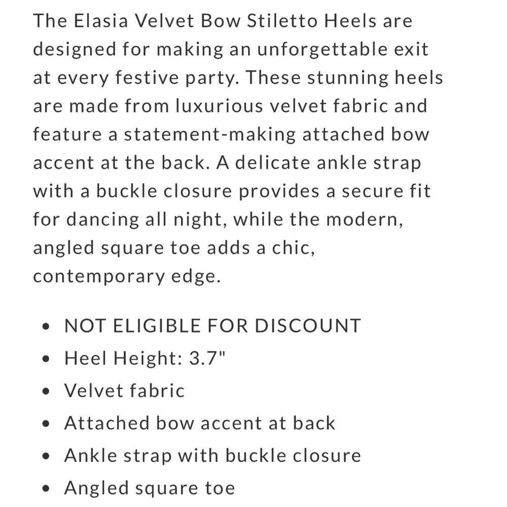 Vici - Elasia Velvet Bow Stiletto Herls- like new worn 1x - Picture 4 of 5